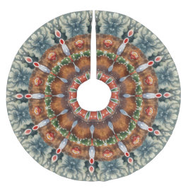 緑の装飾クリスマスホリデーツリースカート ブラッシュドポリエステルツリースカート