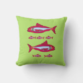 緑の装飾用クッションと赤魚2025 クッション (正面)
