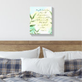 緑の装飾的な聖書の詩の壁 キャンバスプリント (インサイチュ (寝室))