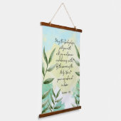 緑の装飾的な聖書の詩の壁 吊り下げ型タペストリー (傾斜あり)