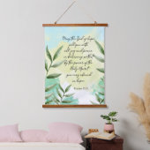 緑の装飾的な聖書の詩の壁 吊り下げ型タペストリー (寝室)