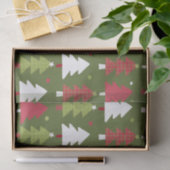 緑の裏地を持つクリスマスツリーと雪片 薄葉紙 (ギフト)