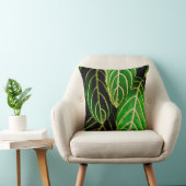 緑の裏地デザイナー葉枕 クッション (椅子)