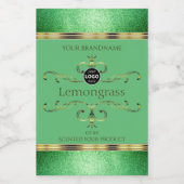 緑の製品ラベルの華美金ゴールドデコーフェイクルロゴ フードラベル (シングルラベル)