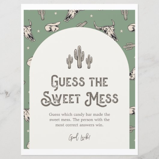 緑の西部の甘い混乱シャワーの兆候を推測 (正面)