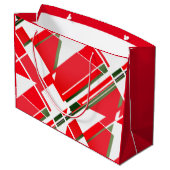 緑の要素モダンを持つ世紀中葉の白い赤 ラージペーパーバッグ (裏面アングル)