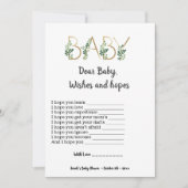 緑の親愛ベビー希望ベイビーシャワーゲーム 招待状 (正面)