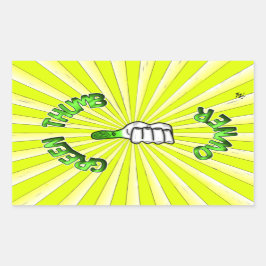 緑の親指（ガーデニング）の長方形のシール 長方形シール