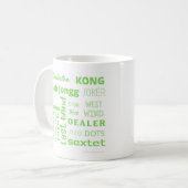 緑の言葉を使ったアメリカのマジョンカップ コーヒーマグカップ (正面左)