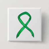 緑の認識度カスタムリボンのアートピン 缶バッジ (正面)