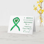 緑の認識度リボンカスタムの原因グリーティングカード カード (黄色い花)