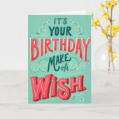 緑の誕生日カード カード (黄色い花)