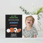 緑の誕生日スポーツ招待状と写真 招待状 (スタンド正面)