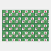 緑の誕生日フォトコラージュパーソナライズされたキッズ ラッピングペーパーシート (正面)