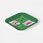 緑の誕生日フォトコラージュパーソナライズされたパーティー ペーパープレート (傾斜あり)