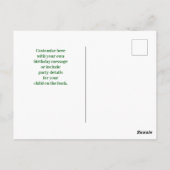 緑の誕生日フォトコラージュパーソナライズされたパーティー ポストカード (裏面)