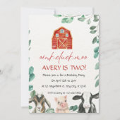 緑の誕生日会を開催する動物の里親 招待状 (正面)