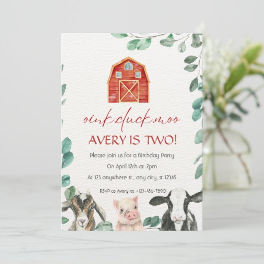 緑の誕生日会を開催する動物の里親 招待状 (スタンド正面)