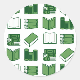 緑の読本と書模様 ラウンドシール