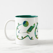 緑の読者のマグ ツートーンマグカップ (左)