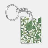 緑の調和:エレガント緑のフローラ配置 キーホルダー (正面左)