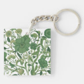 緑の調和:エレガント緑のフローラ配置 キーホルダー (裏面)