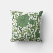 緑の調和:エレガント緑のフローラ配置 クッション (正面)