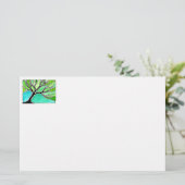 緑の調子の冬の木 便箋 (スタンド正面)
