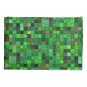 緑の調子の正方形 枕カバー (裏面)