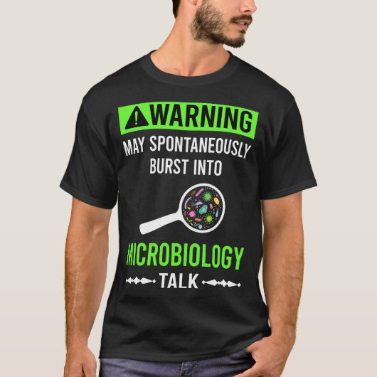 緑の警告微生物学微生物学者 Tシャツ (正面)
