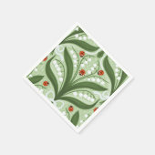 緑の谷のユリとテントウムシの対称性 スタンダードカクテルナプキン (角)