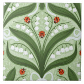 緑の谷のユリとテントウムシの対称性 タイル (正面)