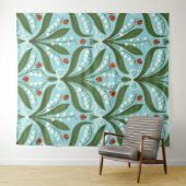 緑の谷のユリとテントウムシの対称性 タペストリー (インサイチュ(横))