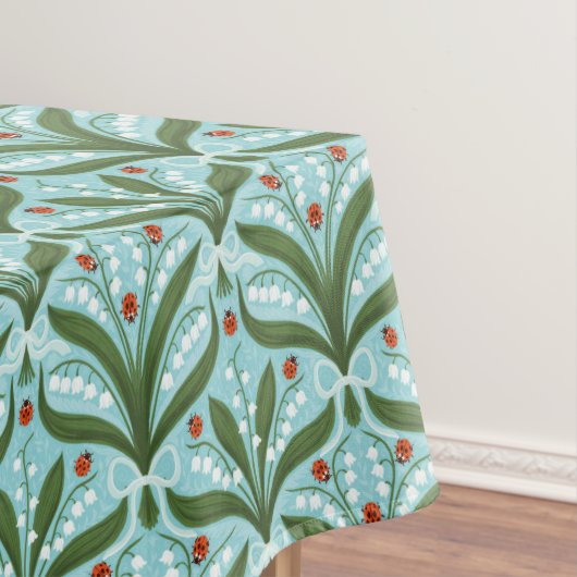 緑の谷のユリとテントウムシの対称性 テーブルクロス (インサイチュ)