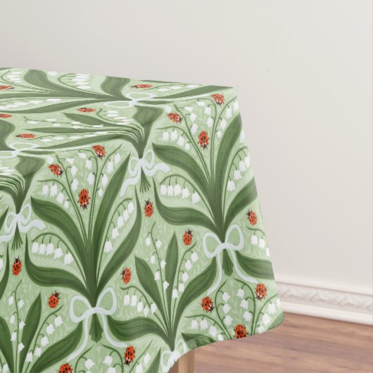 緑の谷のユリとテントウムシの対称性 テーブルクロス (インサイチュ)