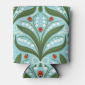 緑の谷のユリとテントウムシの対称性 缶クーラー (正面)