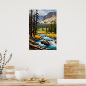 緑の谷の中のAzure Stream ポスター (キッチン)