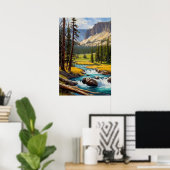 緑の谷の中のAzure Stream ポスター (ホームオフィス)