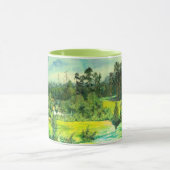 緑の谷の絵 水彩画 マグカップ (中央)