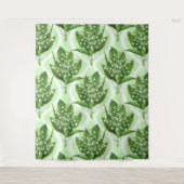 緑の谷の花のユリの花束 タペストリー (正面)