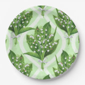 緑の谷の花のユリの花束 ペーパープレート (正面)