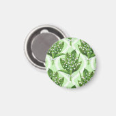 緑の谷の花のユリの花束 マグネット (正面/裏面)