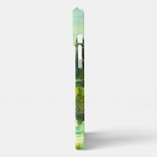 緑の谷絵画の水の色の電話ケース iPhoneケース (左側面)