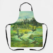 緑の谷絵画の水色 エプロン (正面)