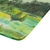 緑の谷絵画の水色 カッティングボード (角)