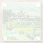 緑の谷絵画の水色 ガラスコースター (裏面)