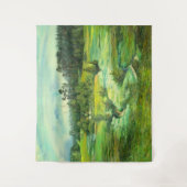 緑の谷絵画の水色 タペストリー (正面)