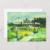 緑の谷絵画の水色 ポストカード (正面/裏面)