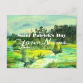 緑の谷絵画の水色 ポストカード (正面)