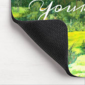 緑の谷絵画の水色 マウスパッド (コーナー)